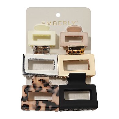 Emberly 6-pk. Tortoise Mixed Claw Clips