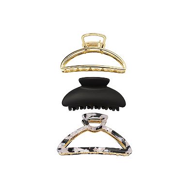 Emberly 3-pk. Metal Matte Cutout Claw Clip Set