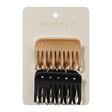 Emberly 2-pk. Rhinestone Basic Claw Clips
