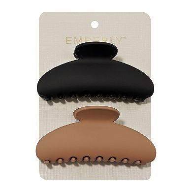 Emberly 2-pk. Matte Curved Crescent Claw Clips