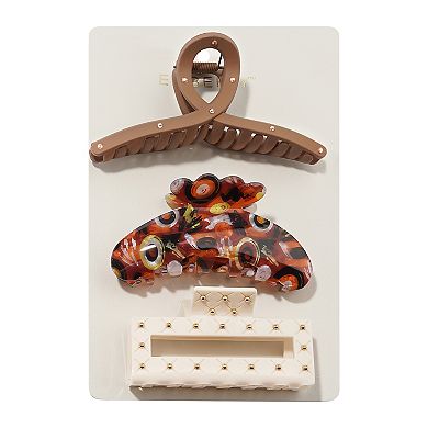 Emberly 3-Pk. Hair Claw Clip Set
