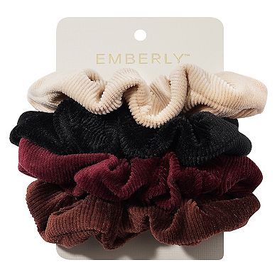 Emberly 4-Pk. Velvet Scrunchie Set