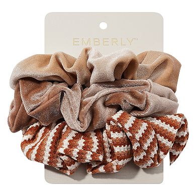 Emberly 3-Pk. Velvet Scrunchie Set