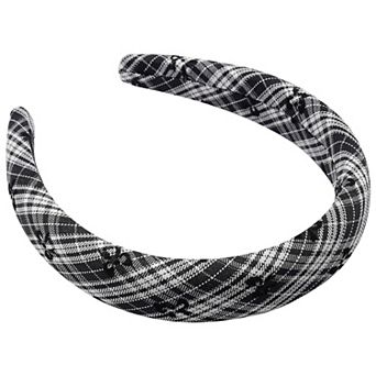 Emberly Plaid Headband with Bow Pattern
