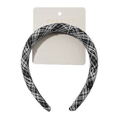 Emberly Plaid Headband with Bow Pattern