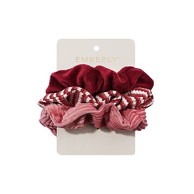 Emberly 3-Pk. Textured Scrunchie Set