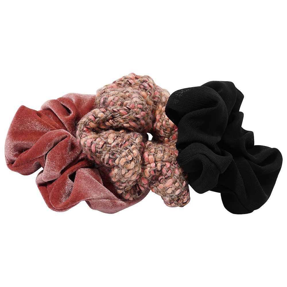 Emberly 3-Pk. Textured Scrunchie Set