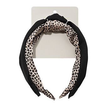 Emberly 2 pc Cheetah Print & Black Headband Set