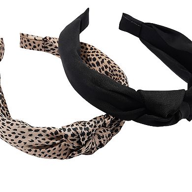 Emberly 2-pc. Cheetah Print & Black Headband Set