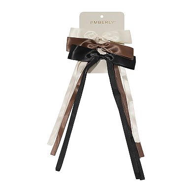 Emberly 3-pk. Long Tail Bow Barrettes