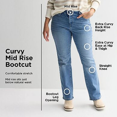 Plus Size Sonoma Goods For Life® Curvy Mid-Rise Bootcut Jeans