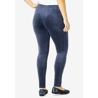 Woman Within Plus Size Velour Legging