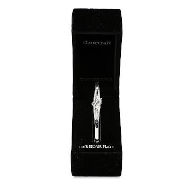 Danecraft Fine Silver Plated Cubic Zirconia Bangle Bracelet