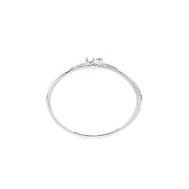 Danecraft Fine Silver Plated Cubic Zirconia Bangle Bracelet