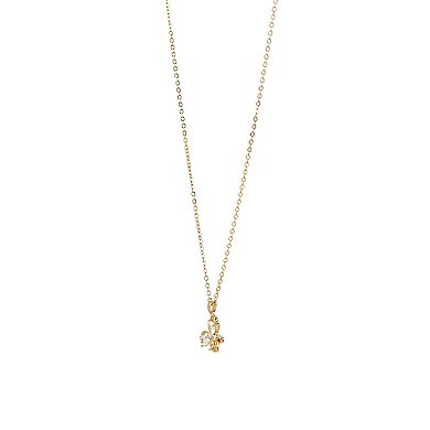 Danecraft Gold Tone Butterfly Necklace & Stud Earrings Set