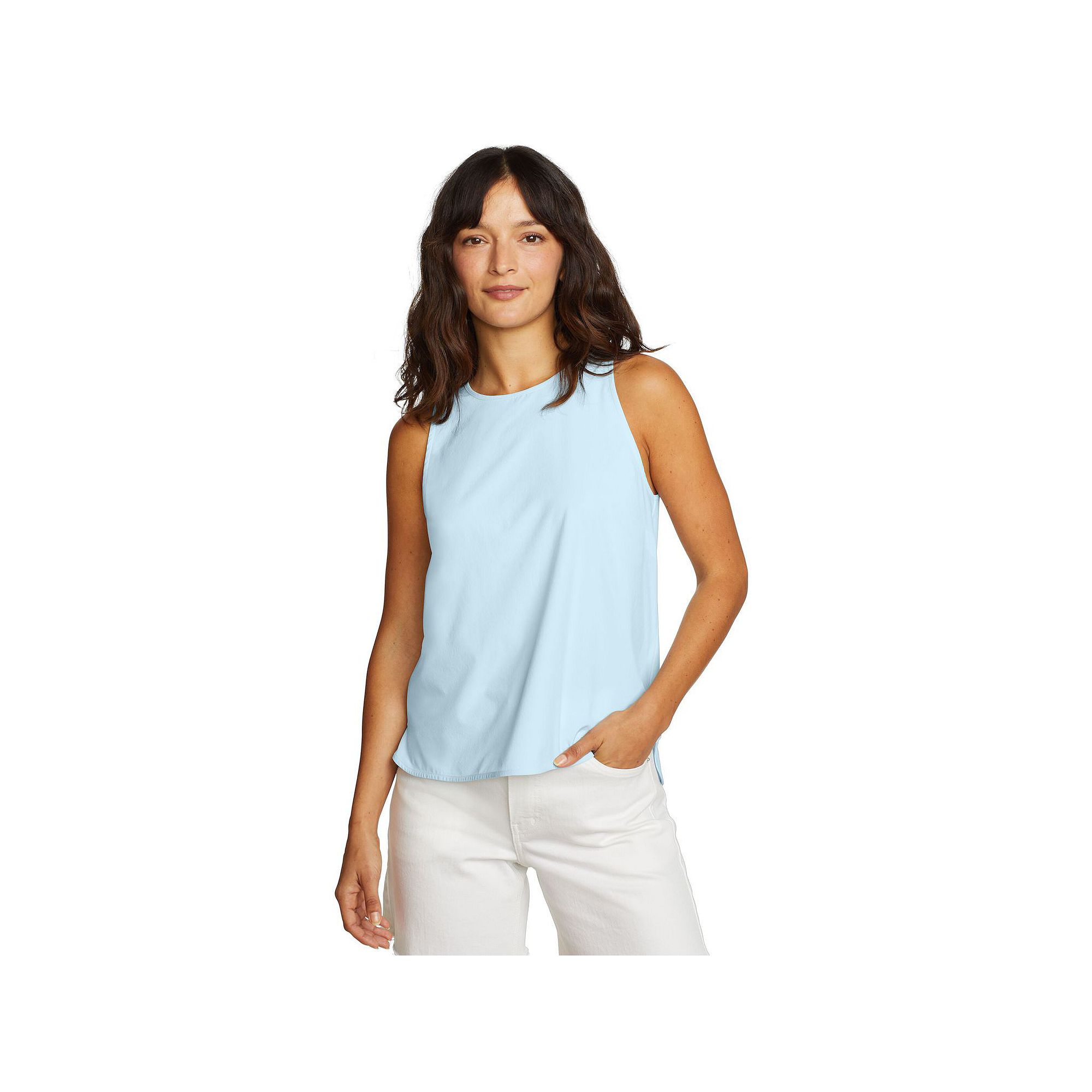 Womens Eddie Bauer Tall Departure Crew Neck Tank, Size: Small, Blue