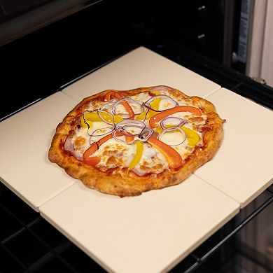 Old Stone Cordierite Square Pizza Stone 4 Piece Set