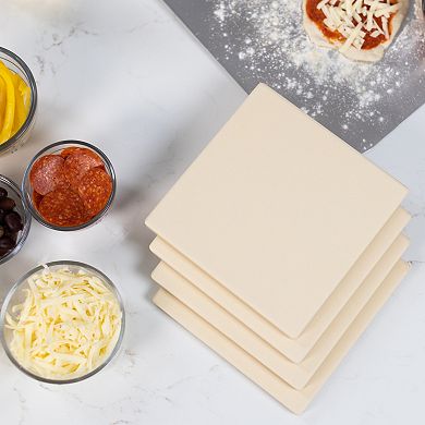 Old Stone Cordierite Square Pizza Stone 4 Piece Set