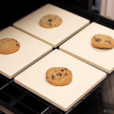 Old Stone Cordierite Square Pizza Stone 4 Piece Set