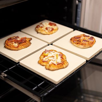 Old Stone Cordierite Square Pizza Stone 4 Piece Set