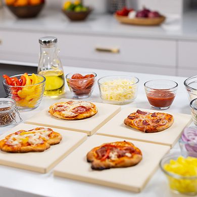 Old Stone Cordierite Square Pizza Stone 4 Piece Set