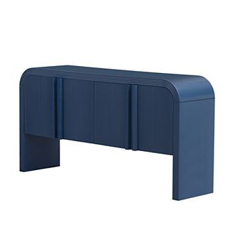 Merax Striped Storage Cabinet With Doors