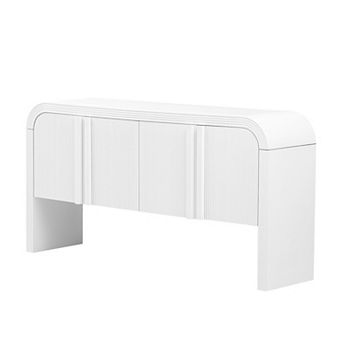 Merax Striped Storage Cabinet With Doors