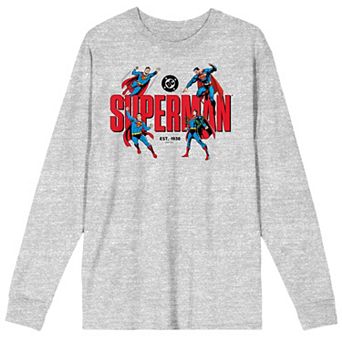 Men's Superman Kal-El Poses 90th Anniversary Long Sleeve Tee