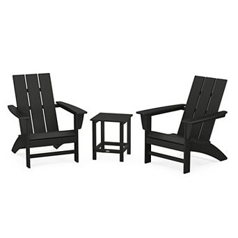 POLYWOOD Modern Adirondack Chairs and Long Island Side Table 3 pc Set