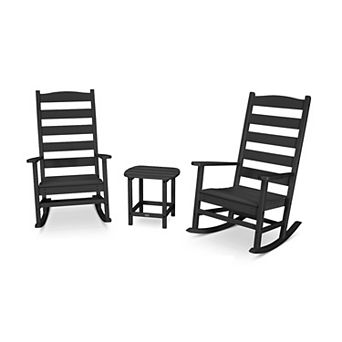 POLYWOOD Shaker Porch Rocking Chairs and Side Table 3 pc Set