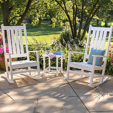 POLYWOOD Vineyard Rocking Chairs and Side Table 3-Piece Set