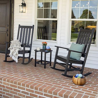 POLYWOOD Vineyard Rocking Chairs and Side Table 3-Piece Set