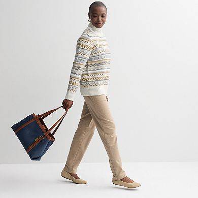 Women's Croft & Barrow® Mock Neck Fair Isle Pullover Sweater