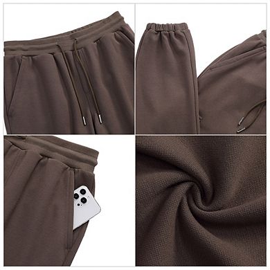 Mens Cargo Sweatpants Elastic Waist Drawstring Casual Lounge Running Athletic Joggers Pants Pockets
