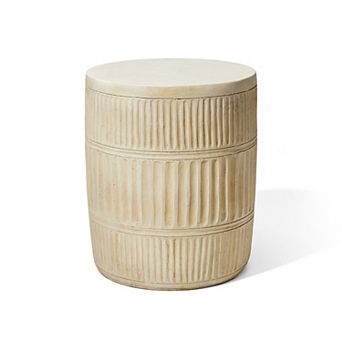 Glitzhome 18.5''H MGO Textured Garden Stool or Accent Table