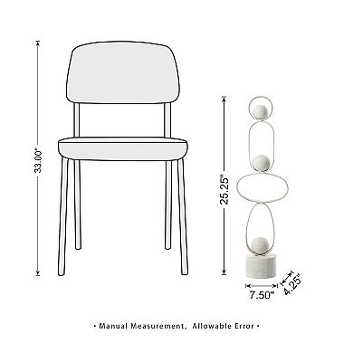 Glitzhome 25.50"H Modern Abstract White Metal Sculpture Table Decor