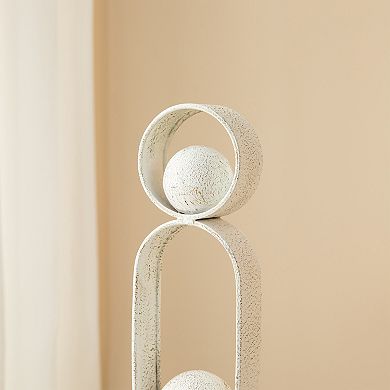 Glitzhome 25.50"H Modern Abstract White Metal Sculpture Table Decor