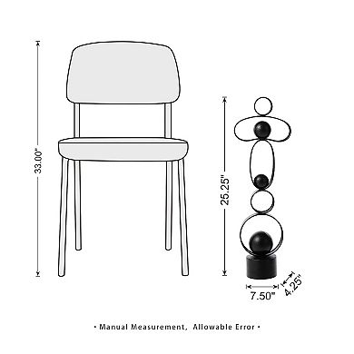 Glitzhome 25.50"H Modern Abstract Black Metal Sculpture Table Decor