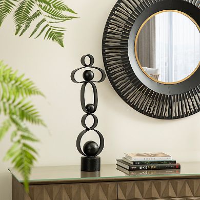Glitzhome 25.50"H Modern Abstract Black Metal Sculpture Table Decor