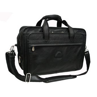 AmeriLeather Expandable Multiple Compartment Leather Briefcase
