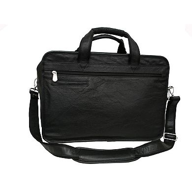 AmeriLeather Expandable Multiple Compartment Leather Briefcase