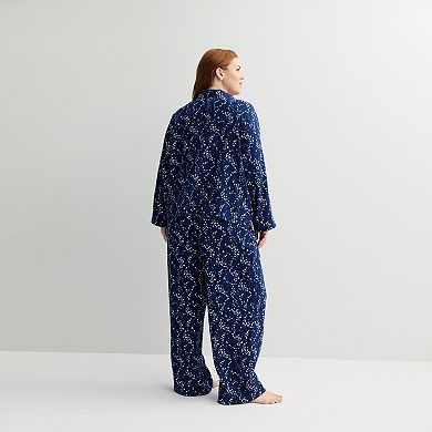 Plus Size Sonoma Goods For Life® 2-pc. Flannel Notch Pajama Top & Pajama Pants Set