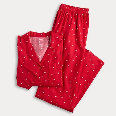 Women's Sonoma Goods For Life® 2-pc. Flannel Notch Pajama Top & Pajama Bottoms Set