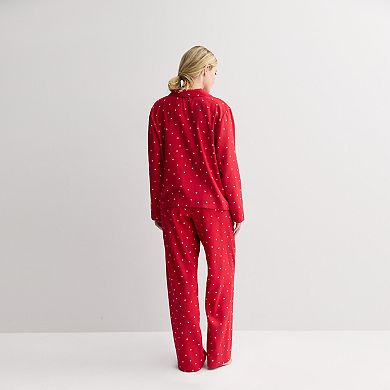 Women's Sonoma Goods For Life® 2-pc. Flannel Notch Pajama Top & Pajama Bottoms Set