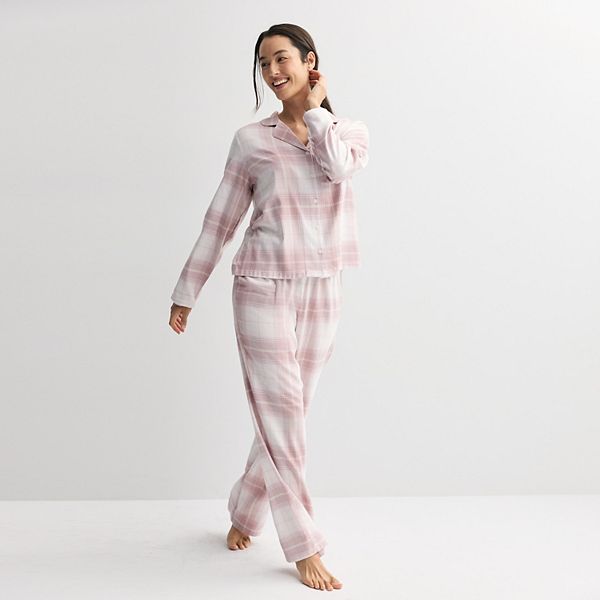 (取寄) ライフイズグッド ノッチ カラー パジャマ - ロング スリーブ Life is Good Life is Good Notch Collar Pajamas - Long Sleeve  Emerald Blue 7623995_Ivory_Dream_Plaid?wid=