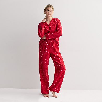 Petite Sonoma Goods For Life® Flannel Notch Pajama Top & Pajama Bottoms Set