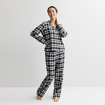 Women's Sonoma Goods For Life® Flannel Notch Pajama Top & Pajama Bottoms Set