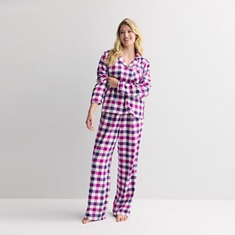 Petite Sonoma Goods For Life® Flannel Notch Pajama Top & Pajama Bottoms Set