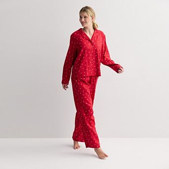 Petite Sonoma Goods For Life® Flannel Notch Pajama Top & Pajama Bottoms Set