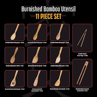 Joyce Chen 11 Piece Burnished Bamboo Utensil Set